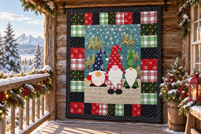 Christmas Gnome CLM0111068 Art Quilt — themed outdoor hanging mockup