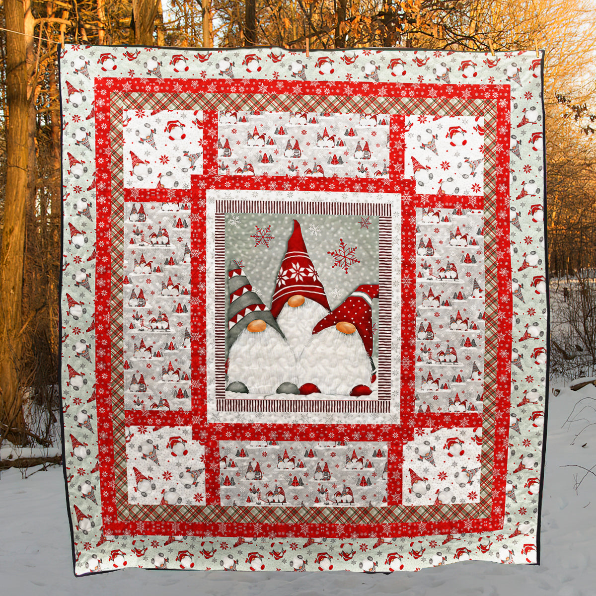 Christmas Gnome CLA2111199Q Art Quilt