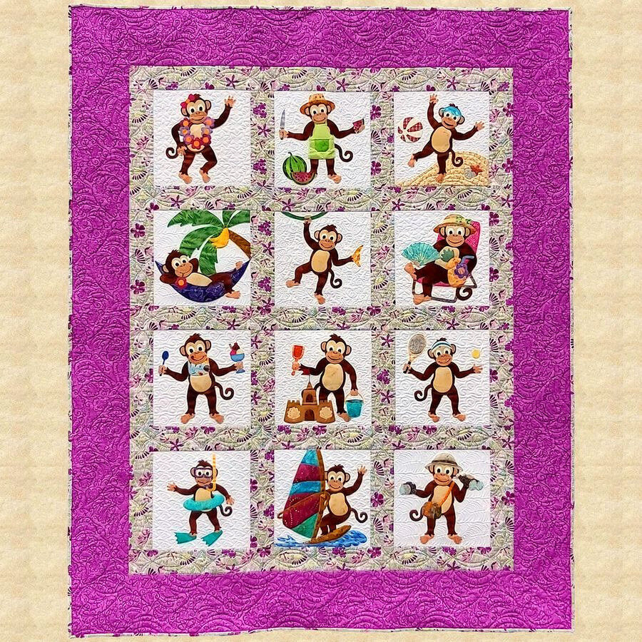 Monkey CLDY040724130 Quilt Blanket