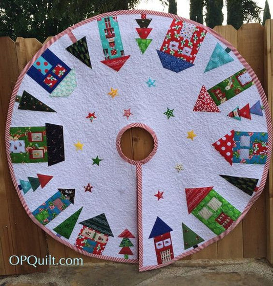 Christmas Houses CLA17112330 Quilted Tree Skirt