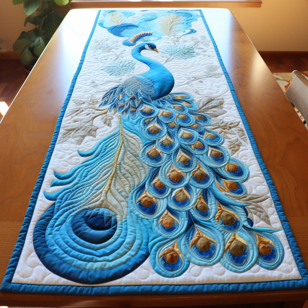 Peacock TAI260224482 Quilted Table Runner