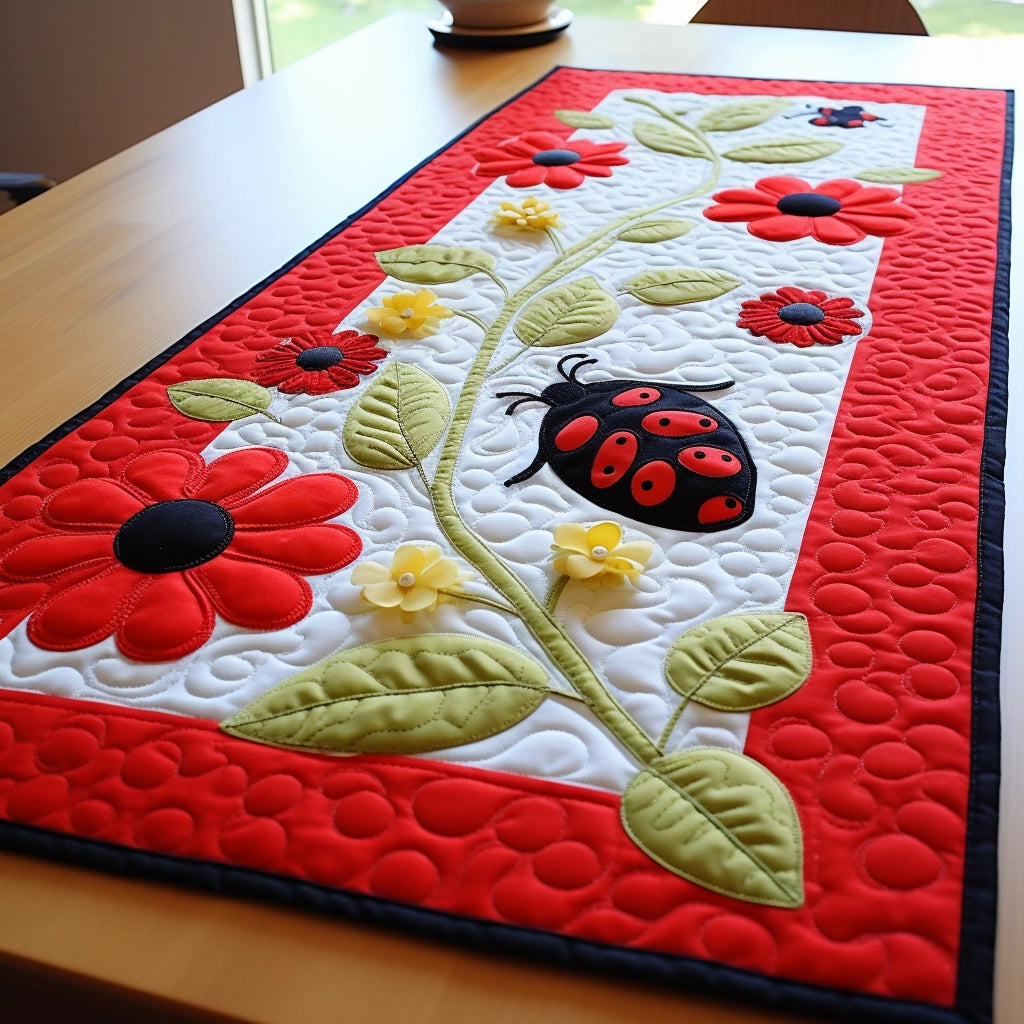 Lady Bug TAI060123124 Quilted Table Runner