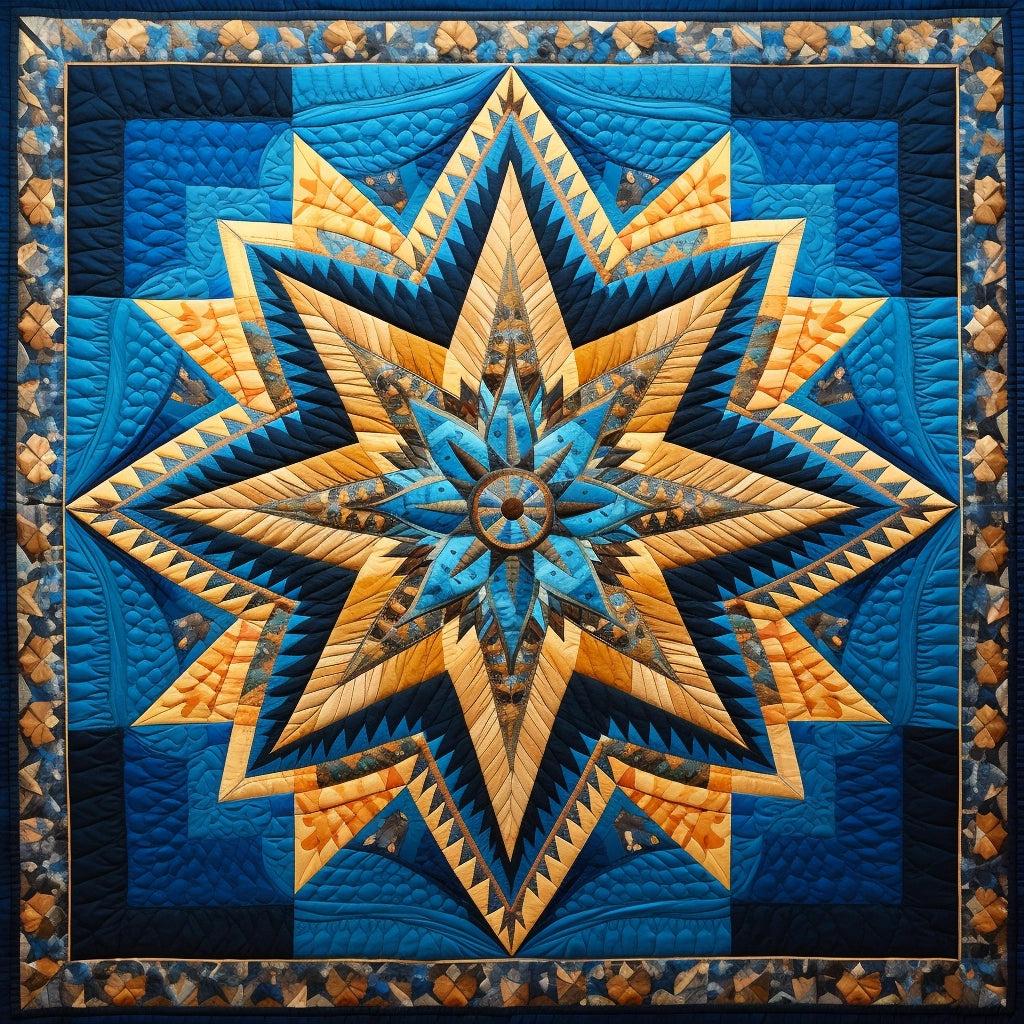 Turquoise Star BL9112349 Quilt Blanket