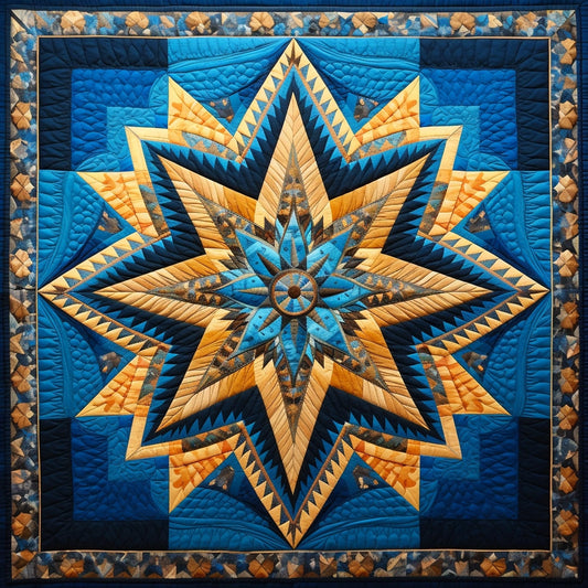 Turquoise Star BL9112349 Quilt Blanket