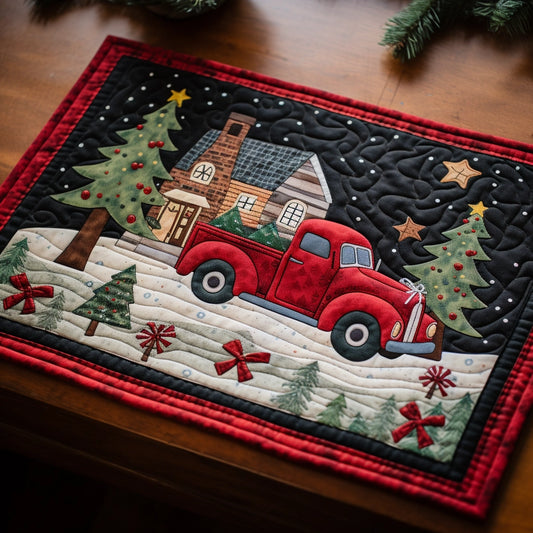 Red Truck Christmas TAI30112313 Quilted Placemats