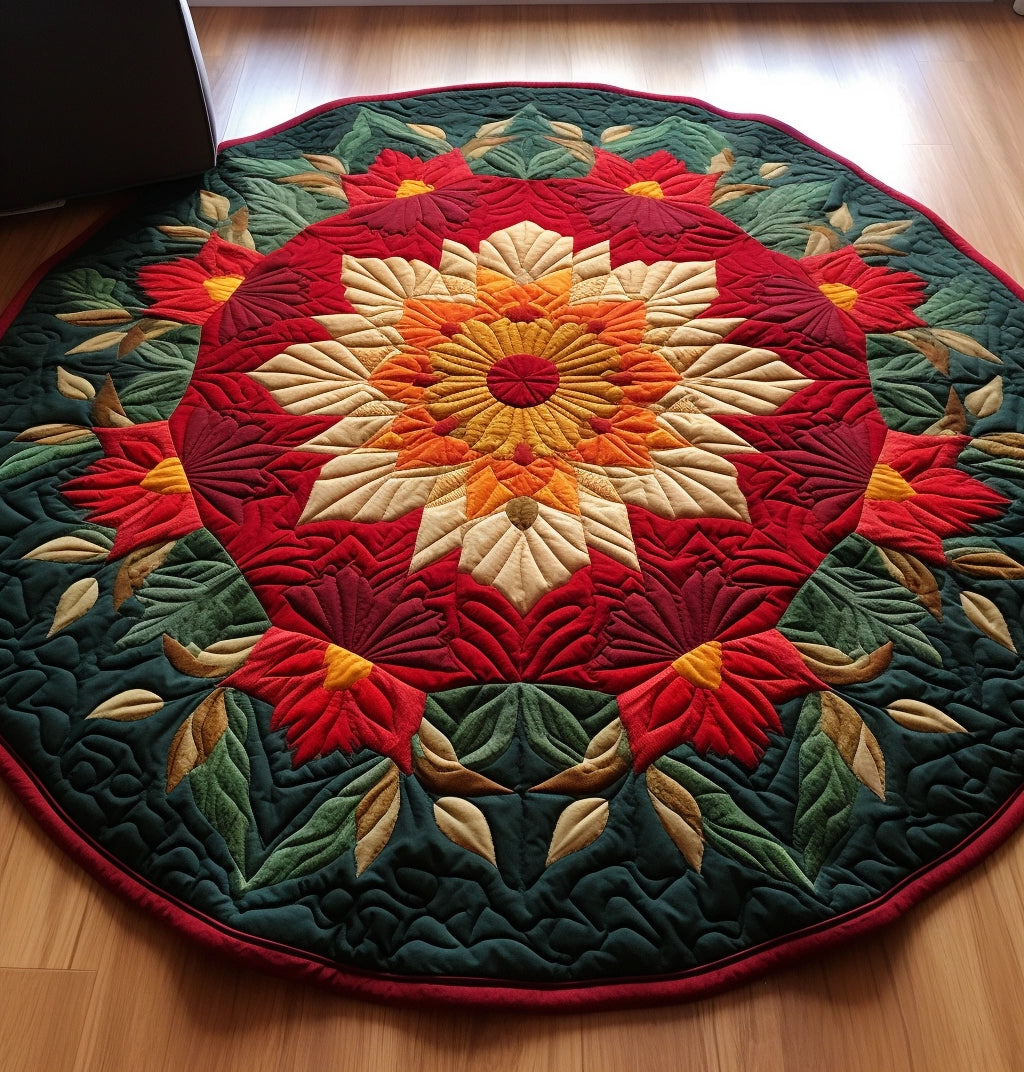 Flower TAI221223026 Quilted Round Mat