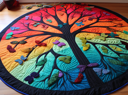 Butterfly Tree TAI221223056 Quilted Round Mat