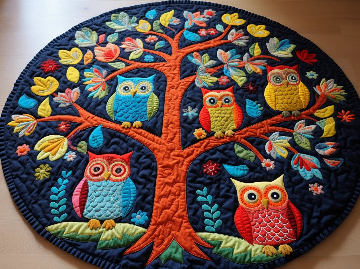 Owl TAI221223053 Quilted Round Mat