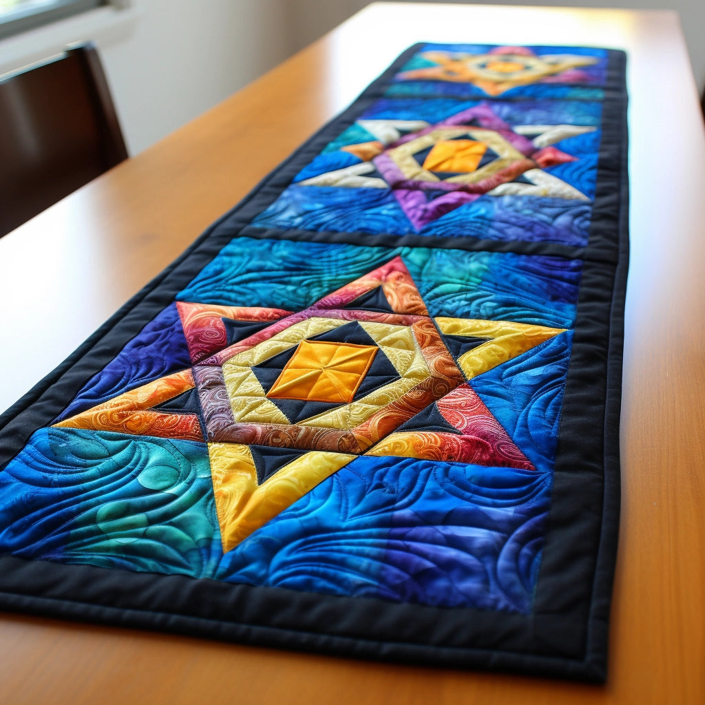 Jewish Star Of David TAI040124412 Quilted Table Runner