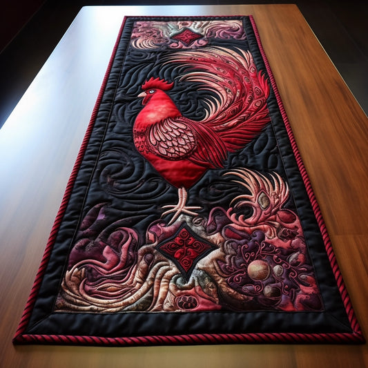 Rooster TAI07122322 Quilted Table Runner