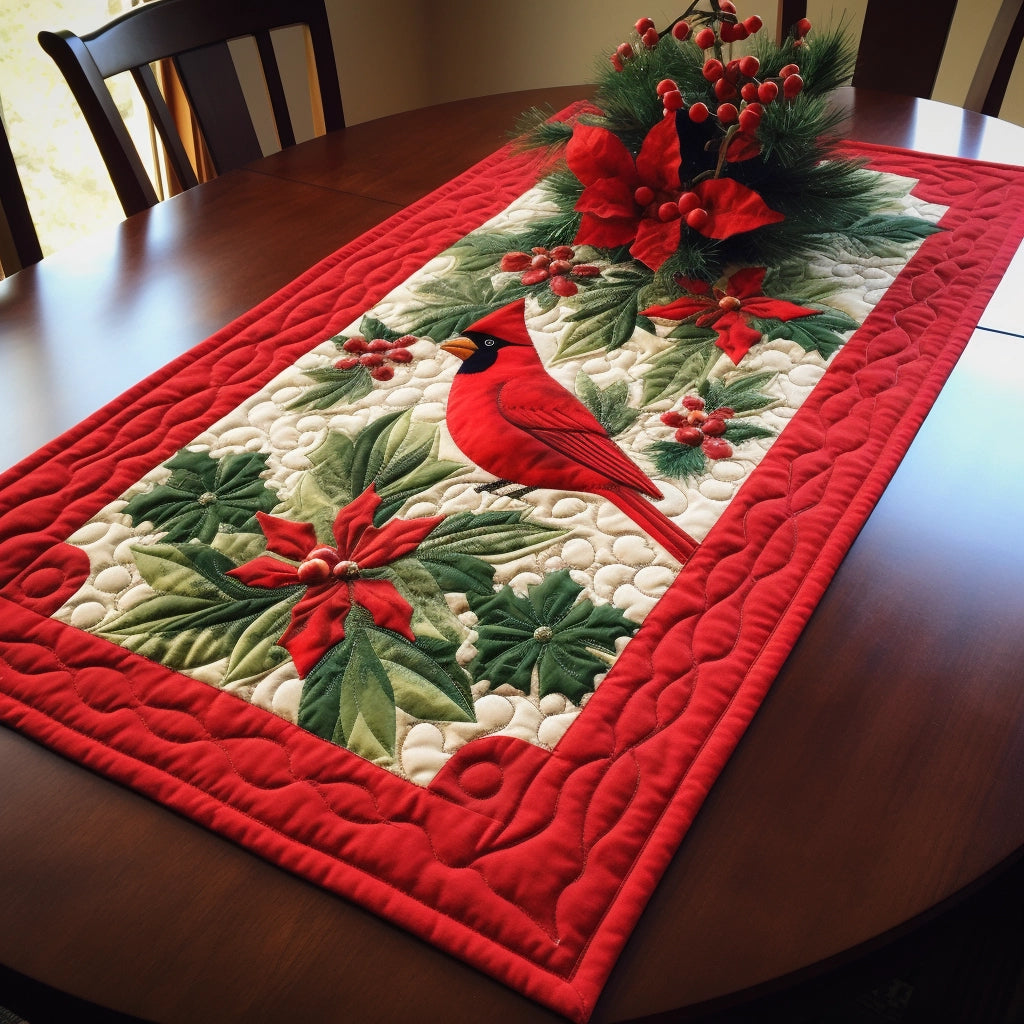 Christmas Cardinal TAI24112307 Quilted Table Runner