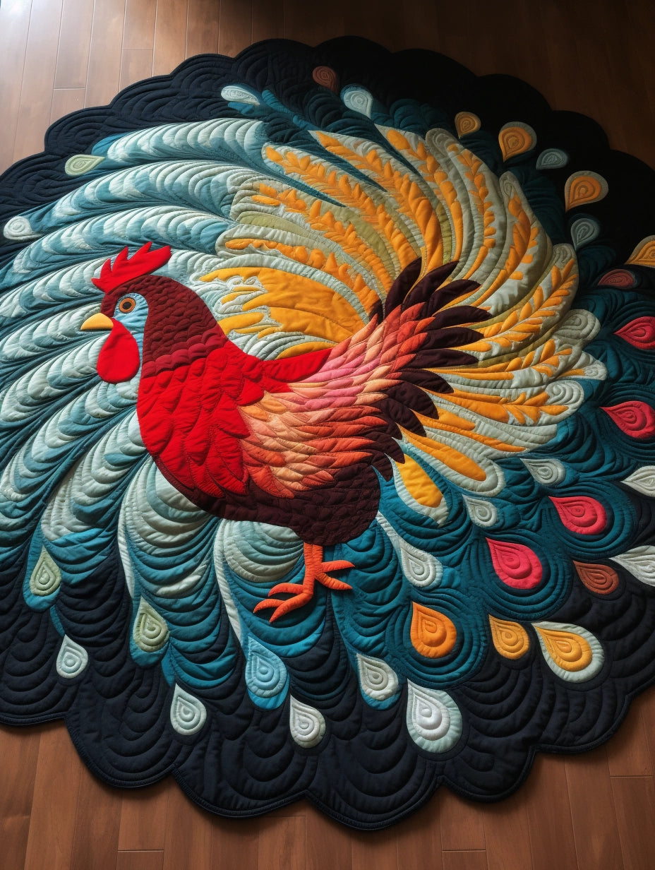 Chicken TAI221223095 Quilted Round Mat