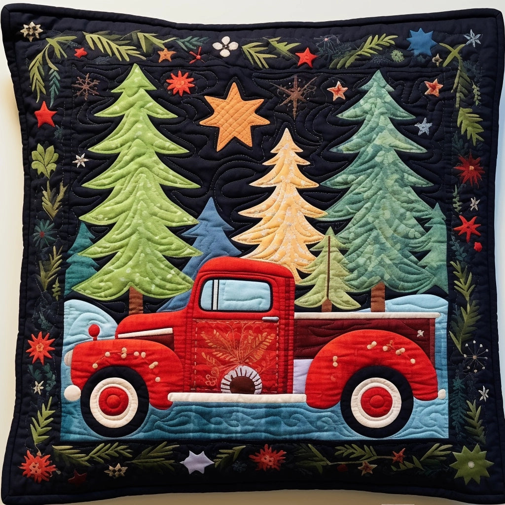 Christmas Truck TAI060324041 Quilted Pillow Case