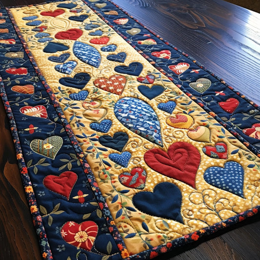 Heart TAI020324078 Quilted Table Runner