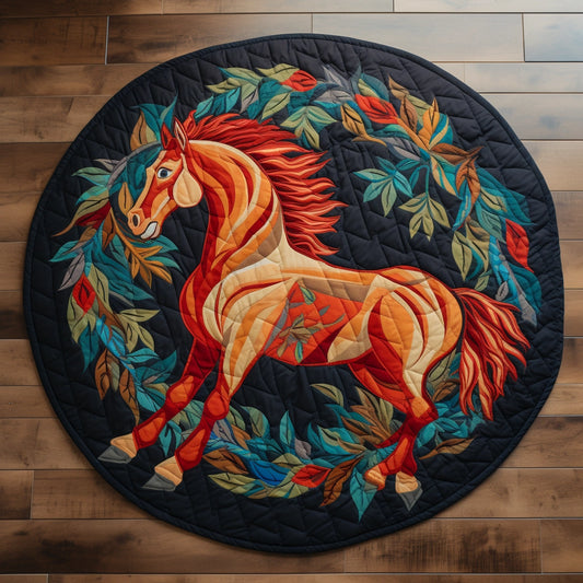 Horse TAI221223076 Quilted Round Mat