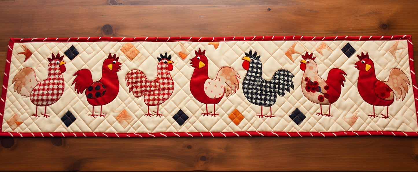 Chicken TAI280224011 Quilted Table Runner