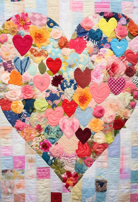 Flower Hearts BL9112312 Quilt Blanket