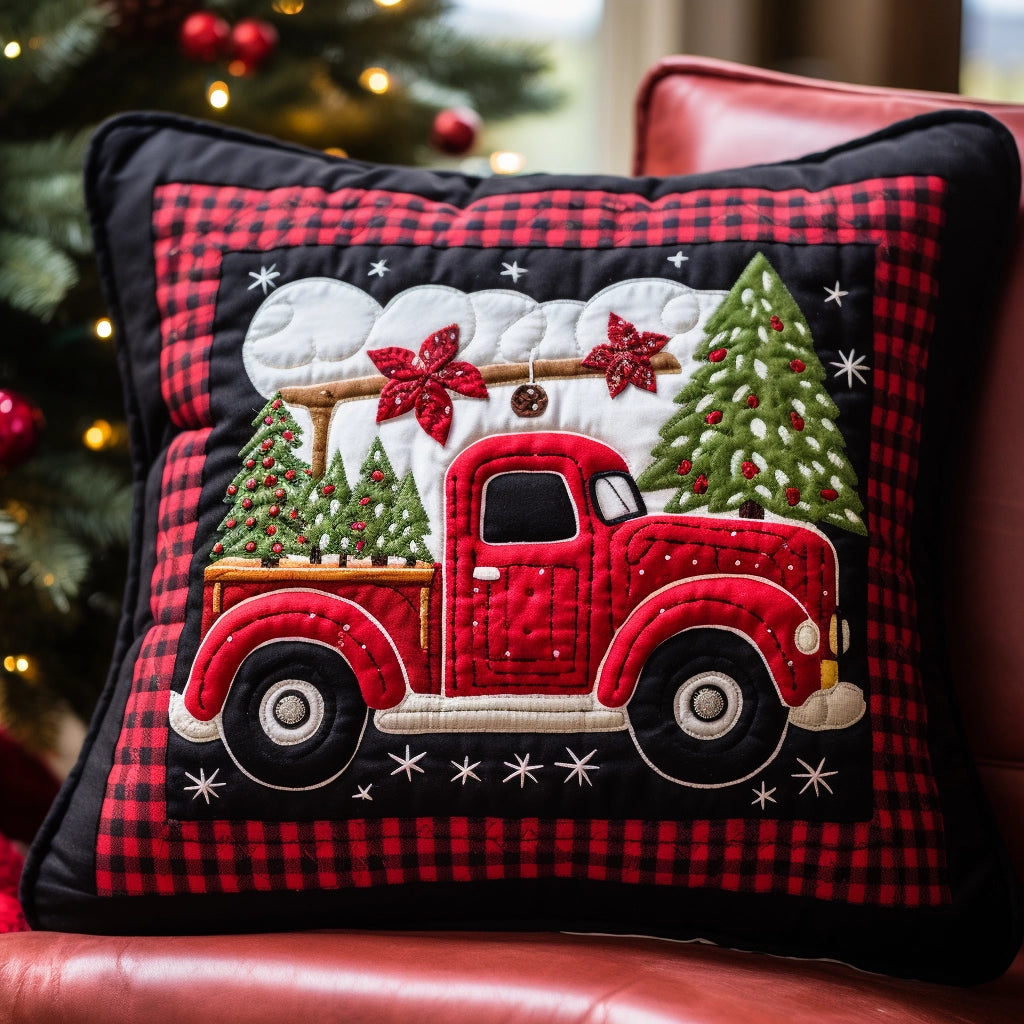 Christmas Truck TAI020324291 Quilted Pillow Case