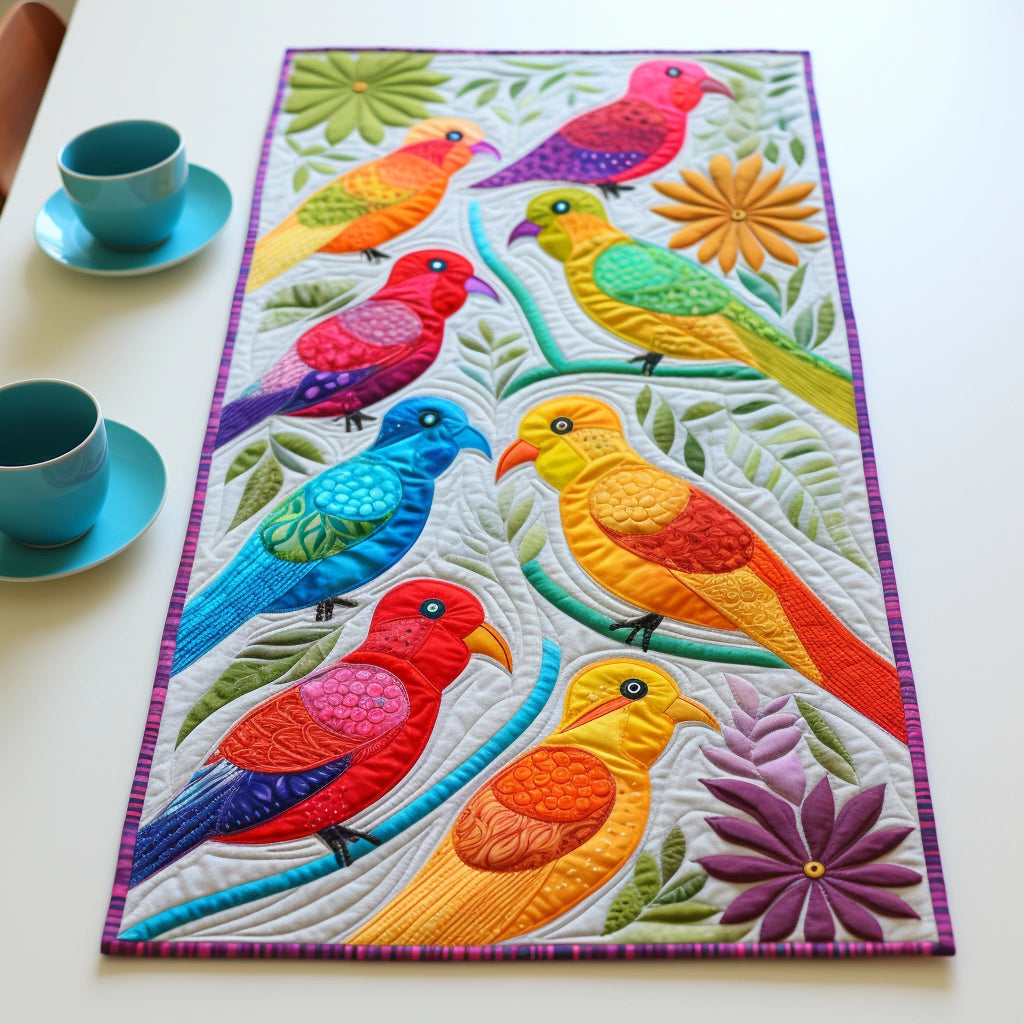 Bird TAI261223111 Quilted Table Runner