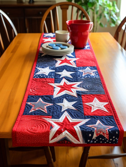 Patriotic Star TAI260224465 Quilted Table Runner