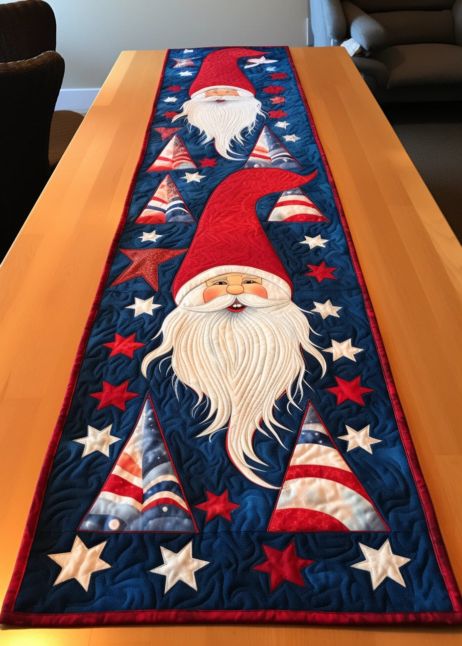 Patriotic Gnome TAI260224460 Quilted Table Runner