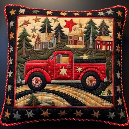 Christmas Truck TAI060324040 Quilted Pillow Case