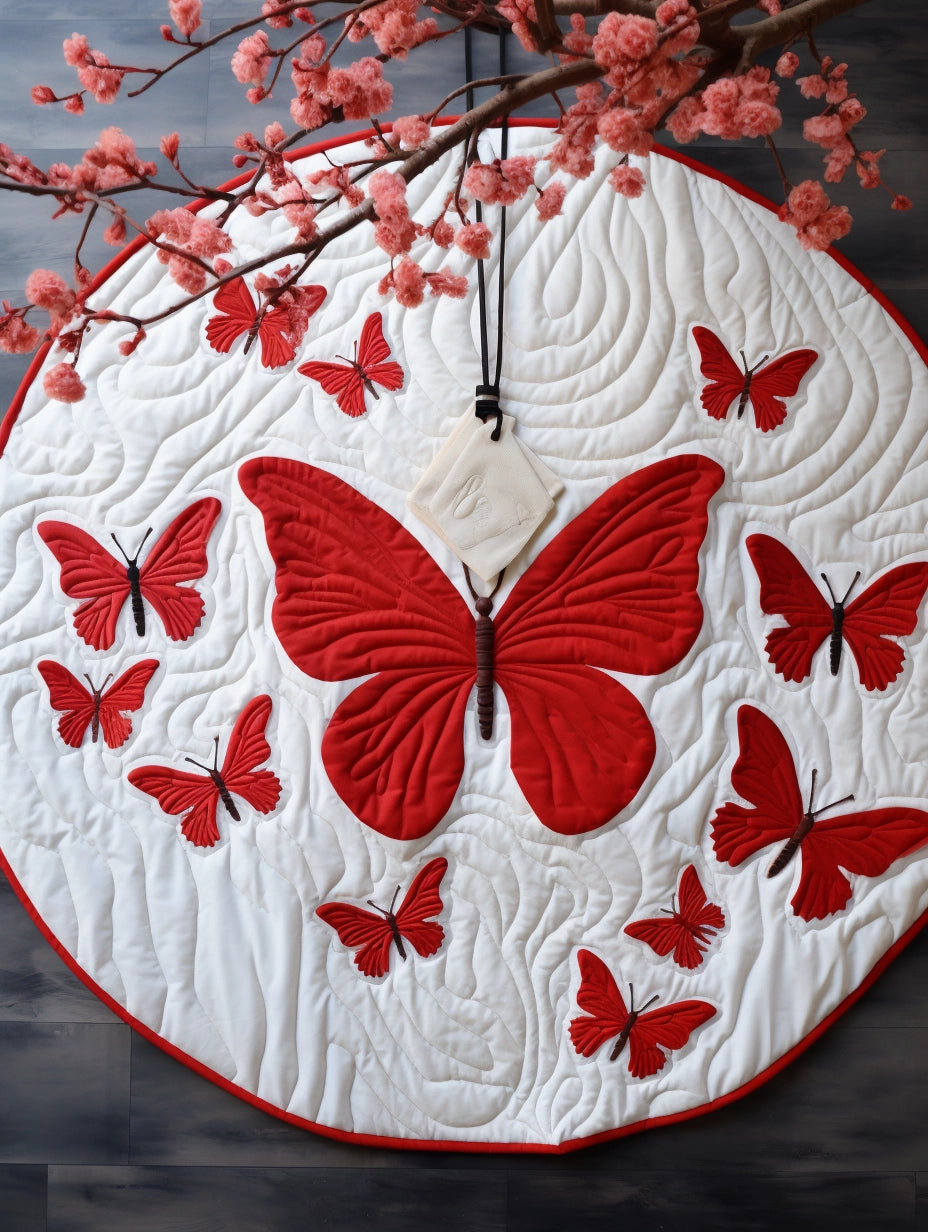 Butterfly TAI221223091 Quilted Round Mat