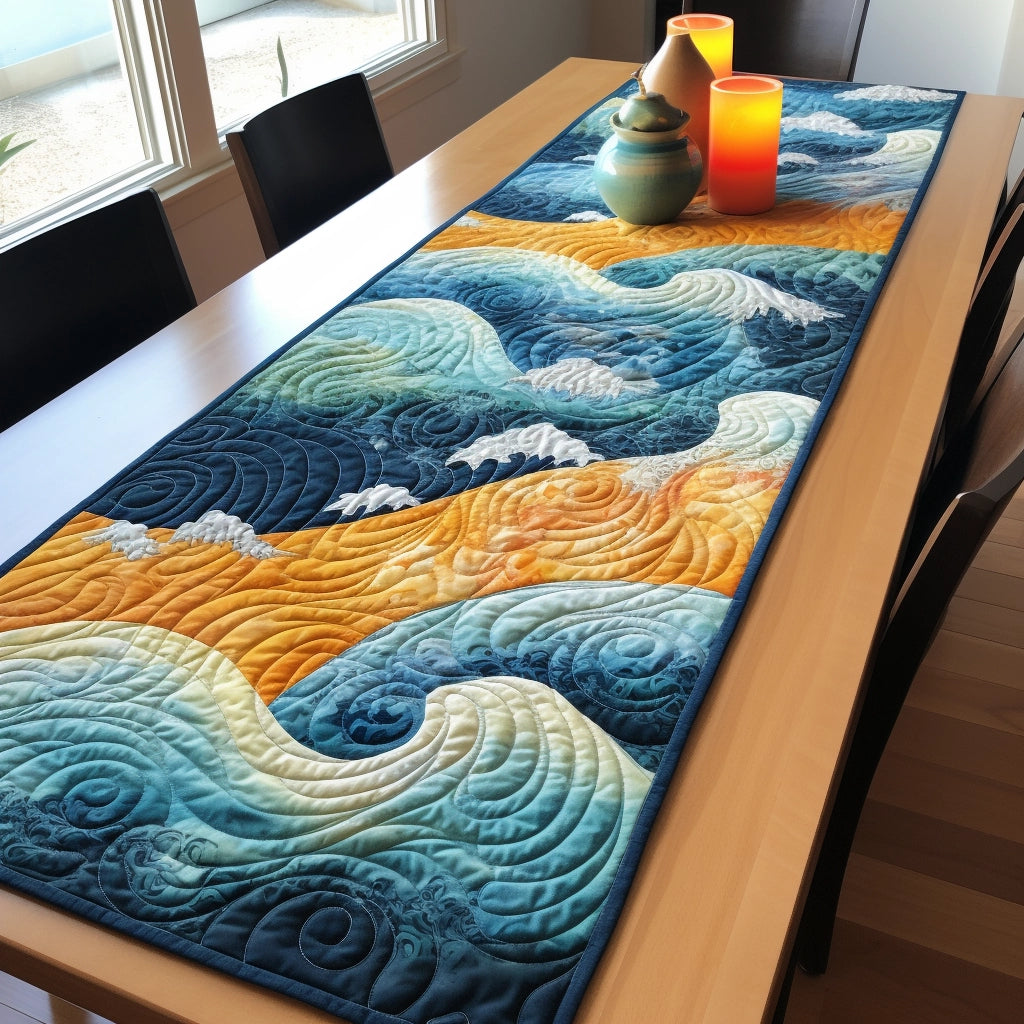 Sea Wave TAI261223084 Quilted Table Runner