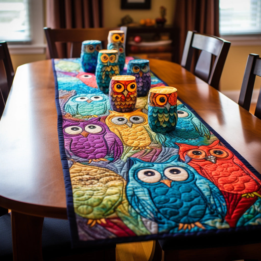 Owl TAI13122360 Quilted Table Runner