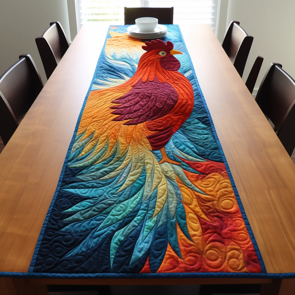 Rooster TAI261223100 Quilted Table Runner