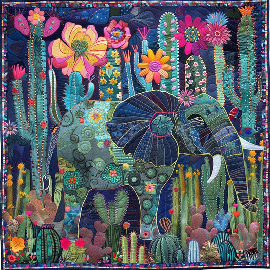 Elephant Cactus TAI280224122 Quilt Blanket