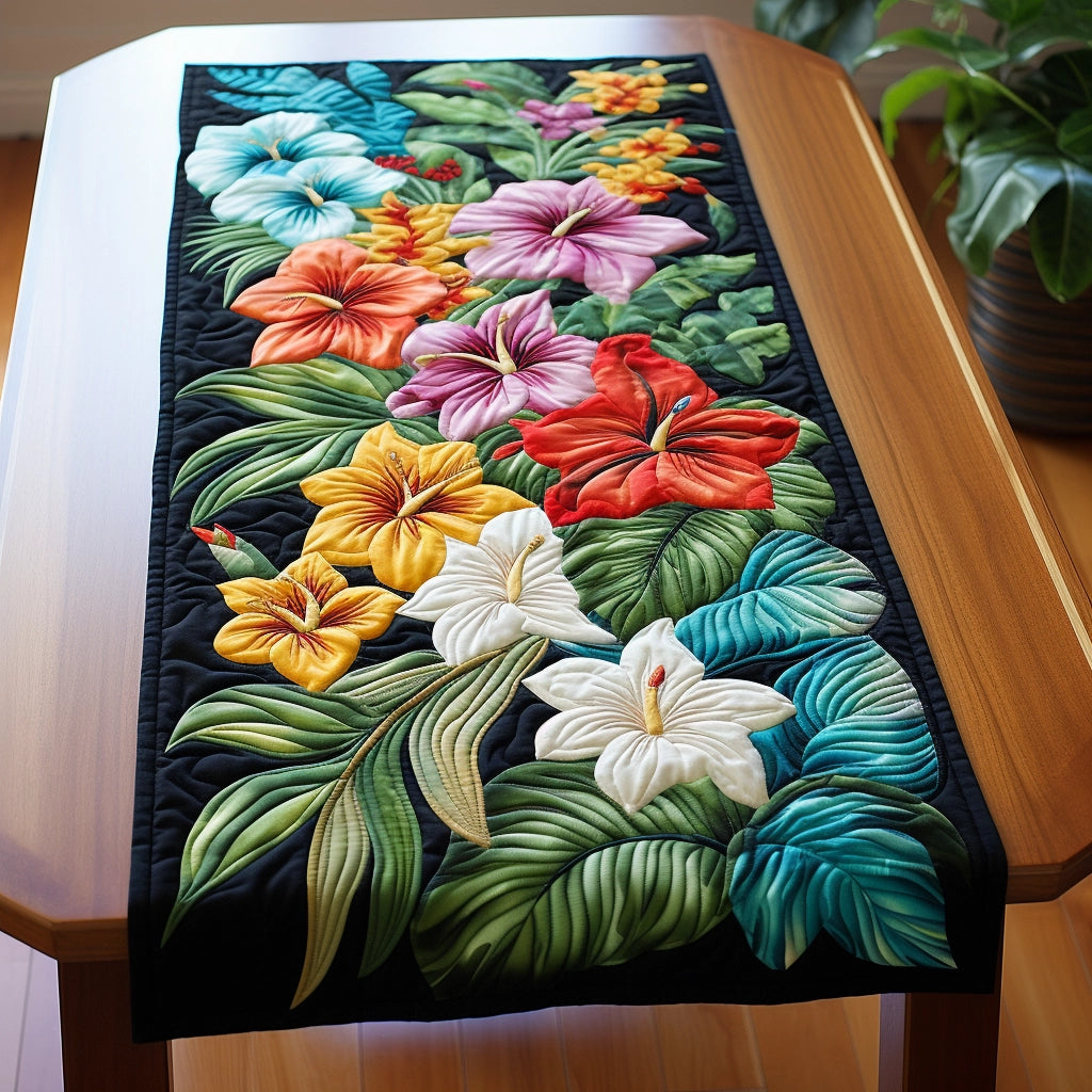 Hibiscus TAI201223057 Quilted Table Runner