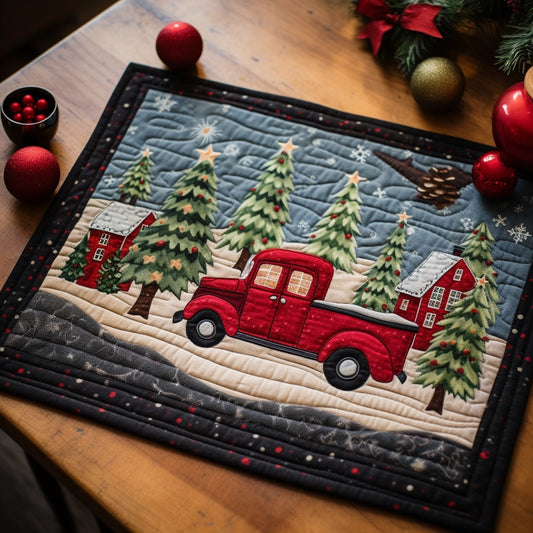 Red Truck Christmas TAI30112319 Quilted Placemats