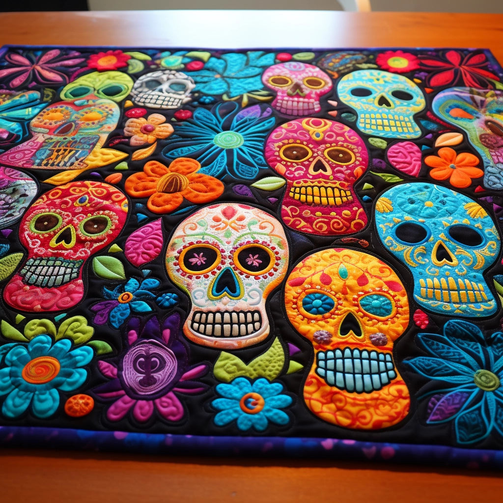 Sugar Skull TAI260224194 Quilted Placemats