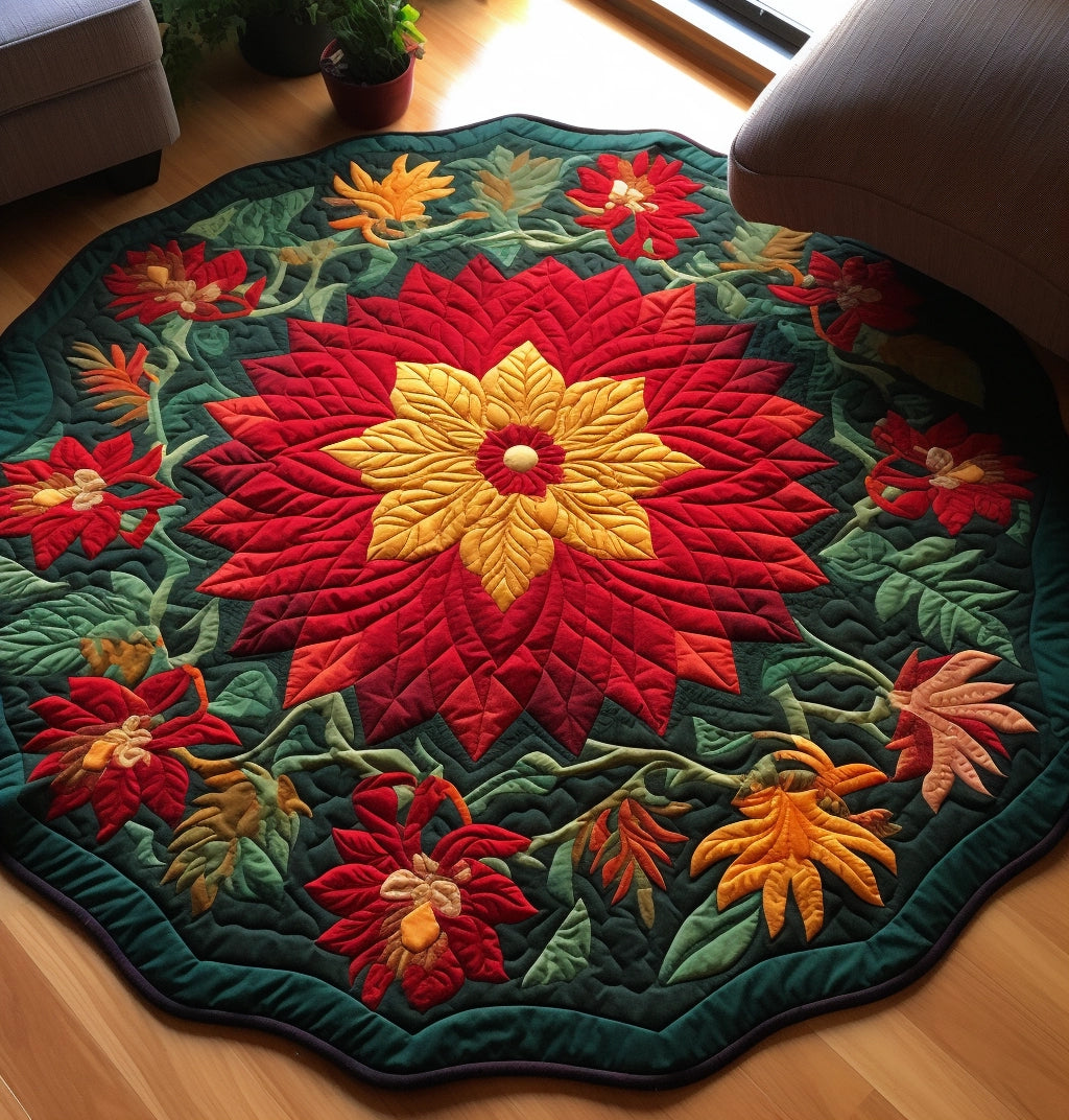 Flower TAI221223036 Quilted Round Mat