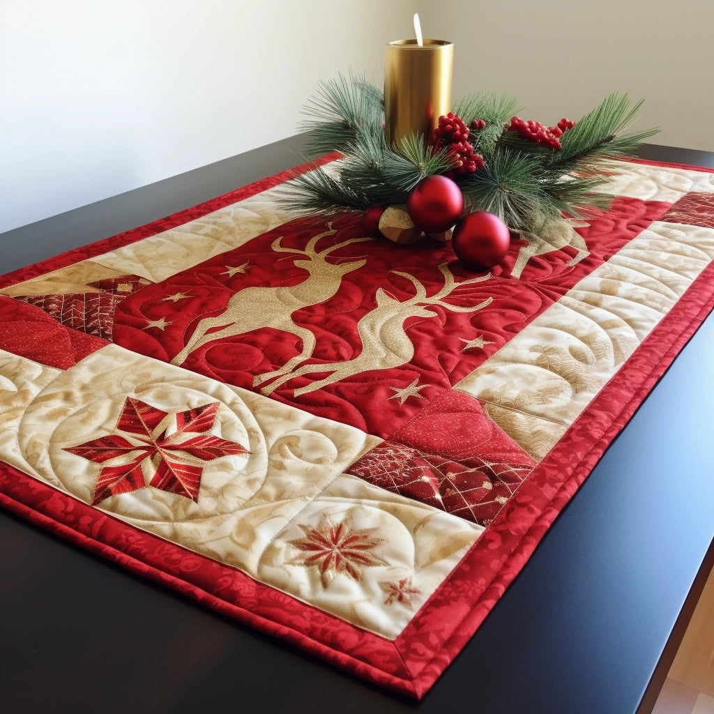 Christmas Deer TAI060123126 Quilted Table Runner