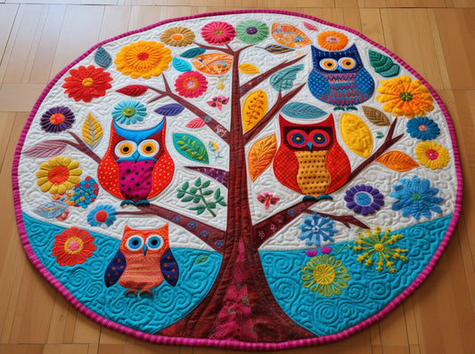 Owl Tree TAI221223071 Quilted Round Mat