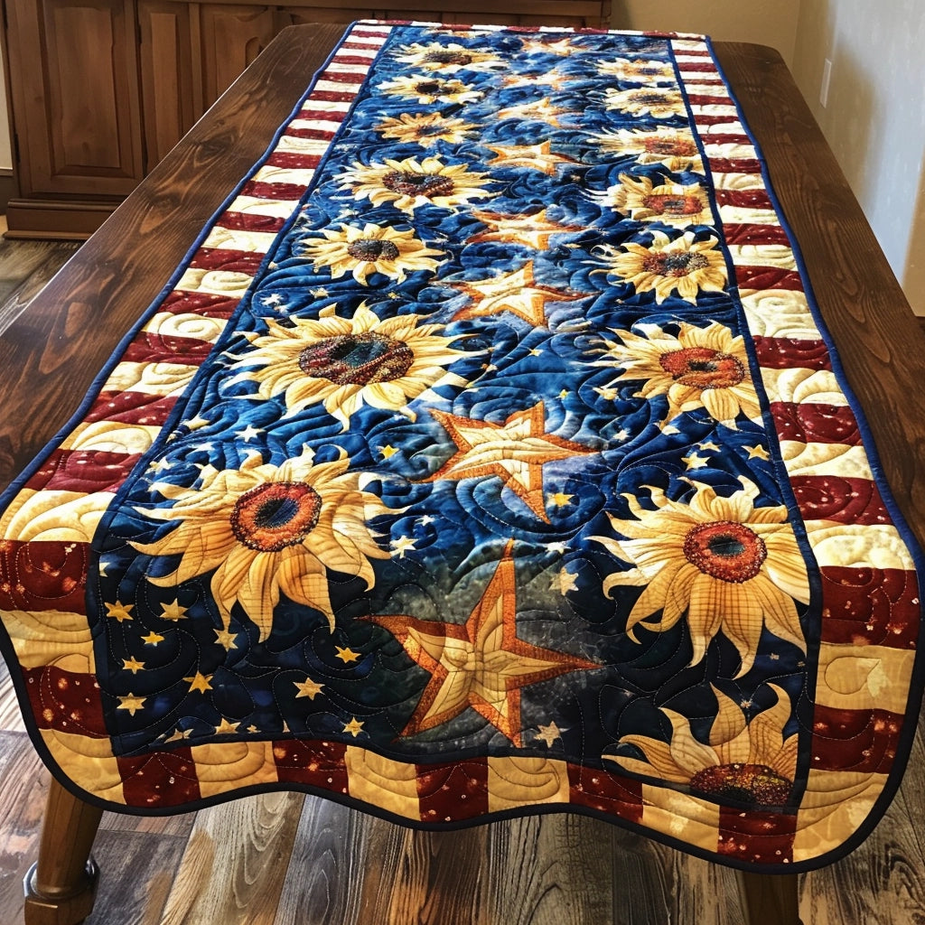 Patriotic Sunflower TAI080324064 Quilted Table Runner