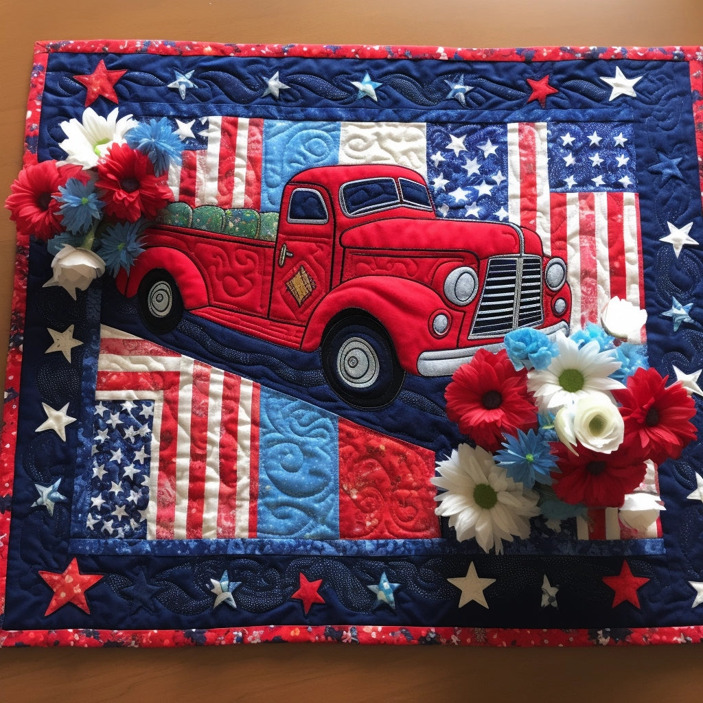 Patriotic Car TAI280224088 Quilted Placemats