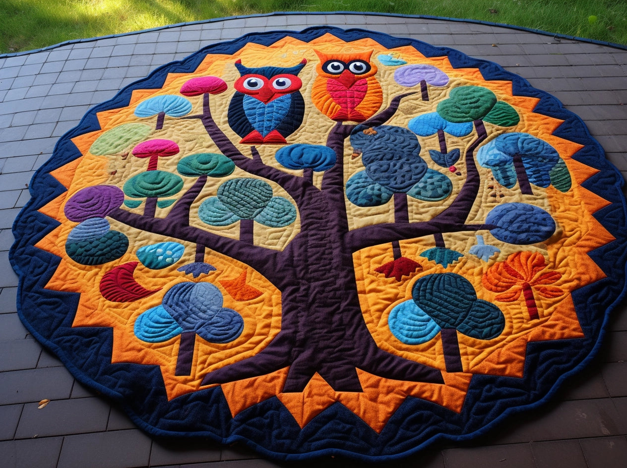 Owl TAI221223050 Quilted Round Mat