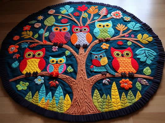 Owl Tree TAI221223067 Quilted Round Mat