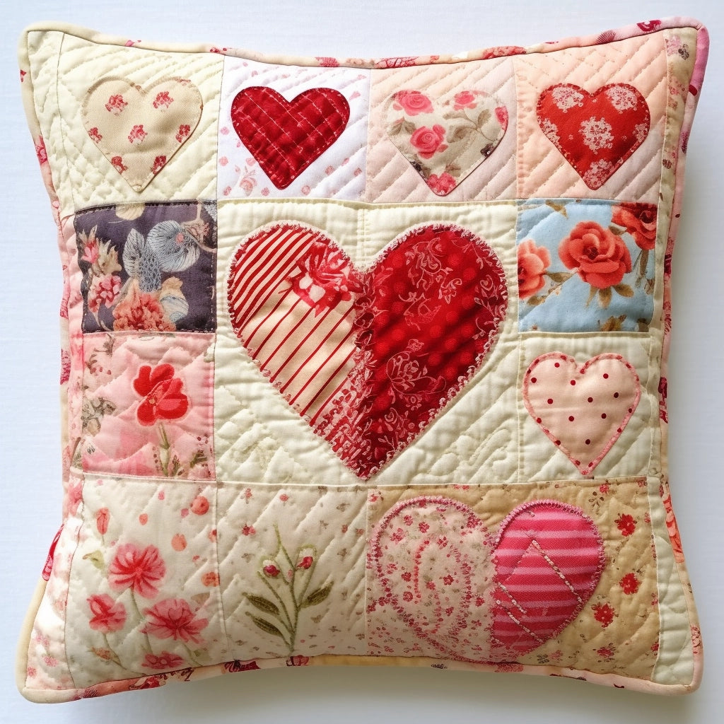 Heart TAI020324254 Quilted Pillow Case