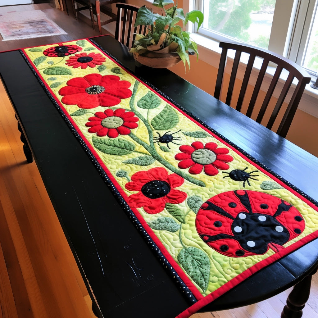 Lady Bug TAI201223076 Quilted Table Runner