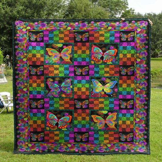 Colorful Butterfly Quilt Blanket HM300904Y