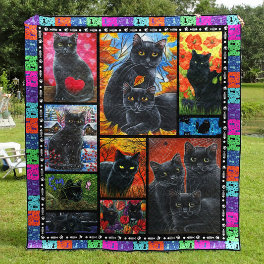 Black Cat Quilt Blanket TL15032304BL