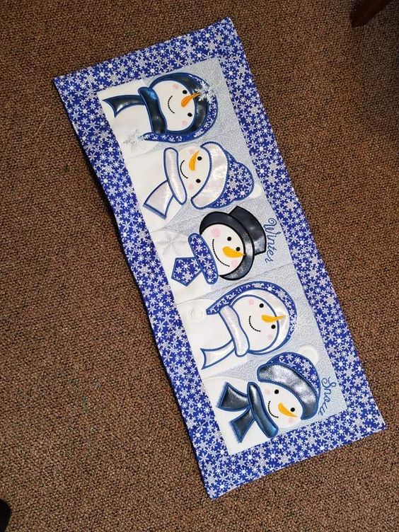 Snowman CLA150324074 Quilted Table Runner