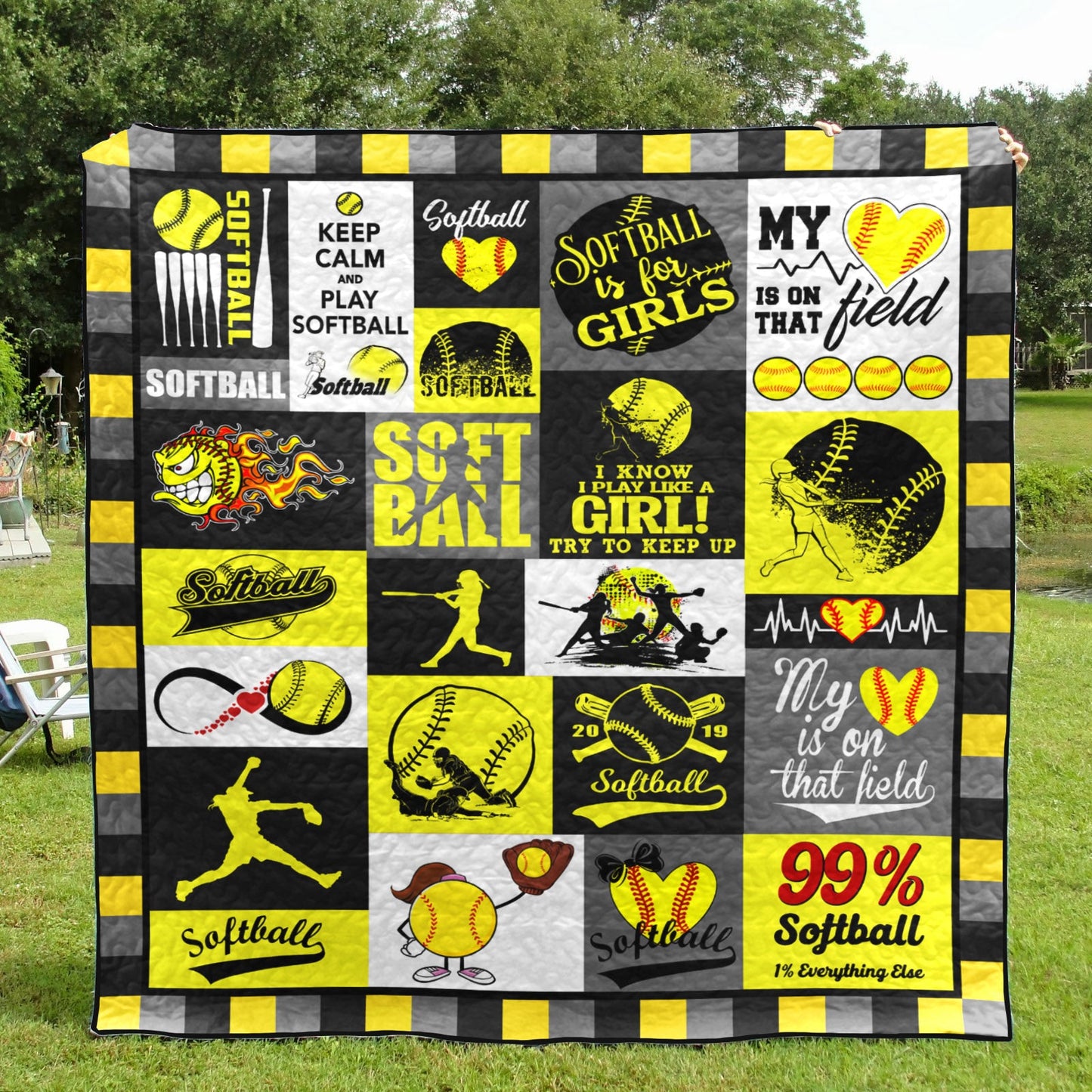 Softball Girl HM050629 Quilt Blanket