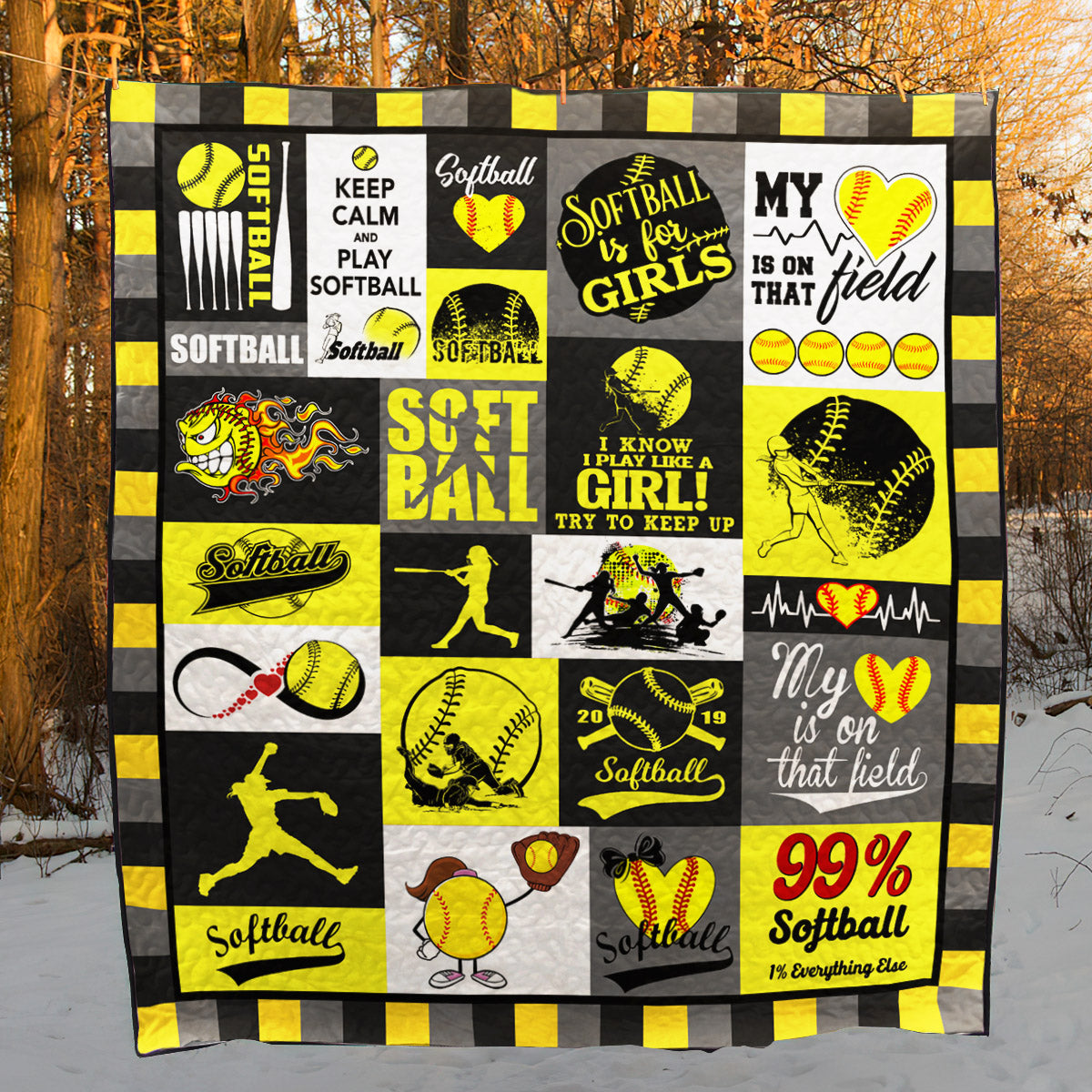 Softball Girl HM050629 Quilt Blanket