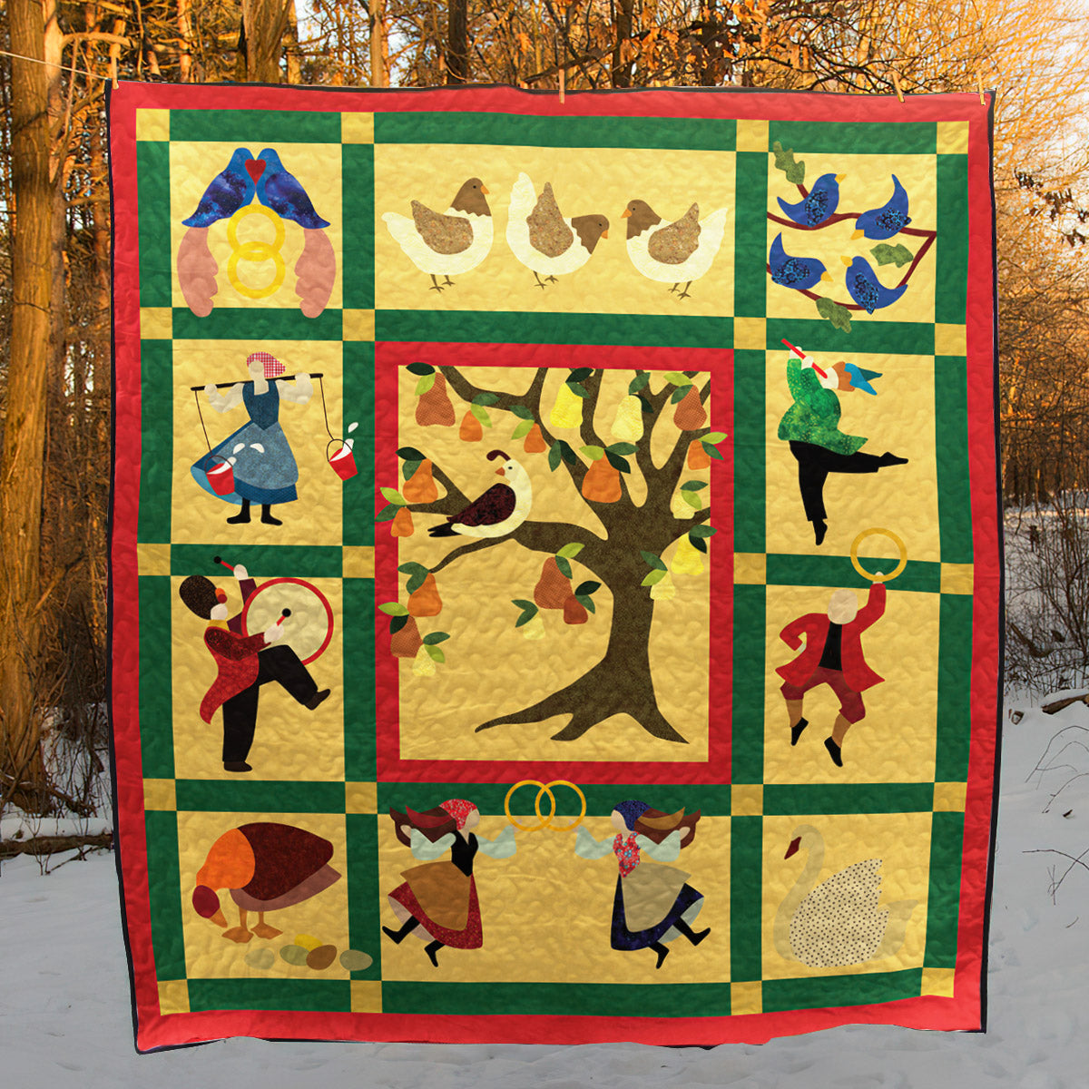 12 Days Of Christmas CLA0611001Q Quilt Blanket