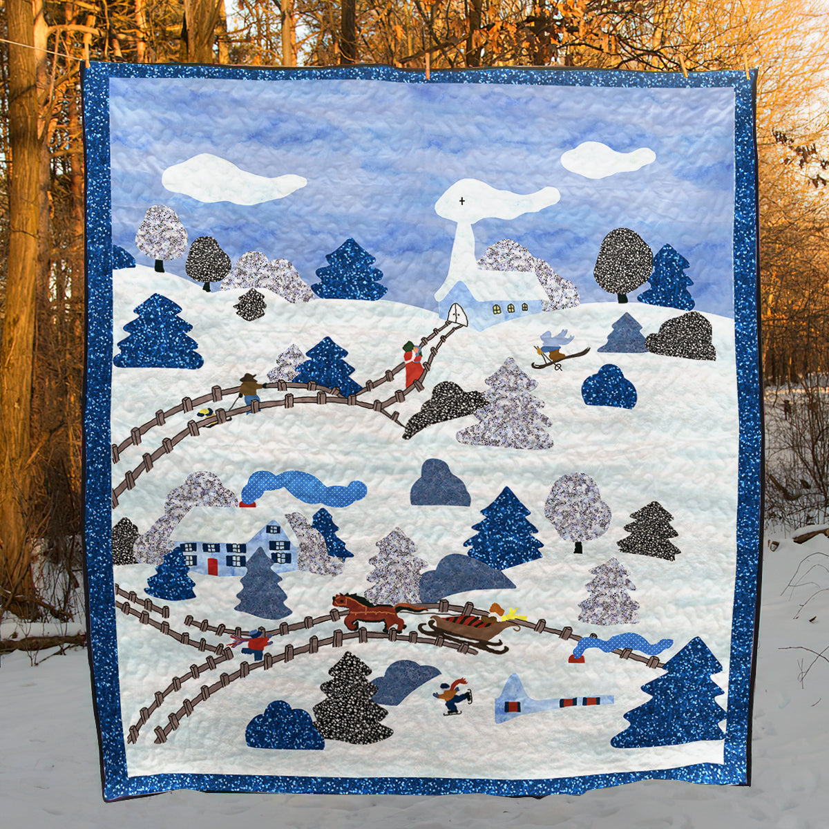 Christmas Village CLM270653 Quilt Blanket